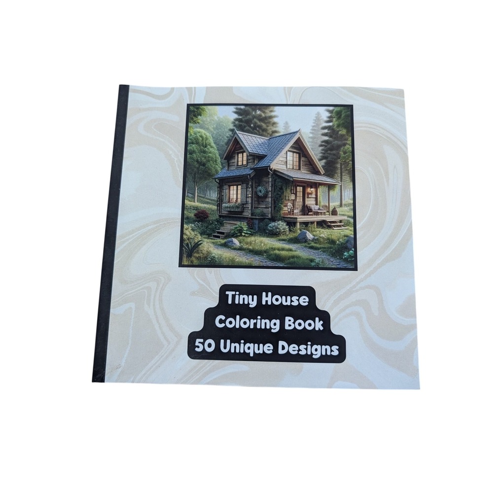 Feisty Mom Designs Tiny House Coloring Book Unisex OS Tan New 50 Unique Designs